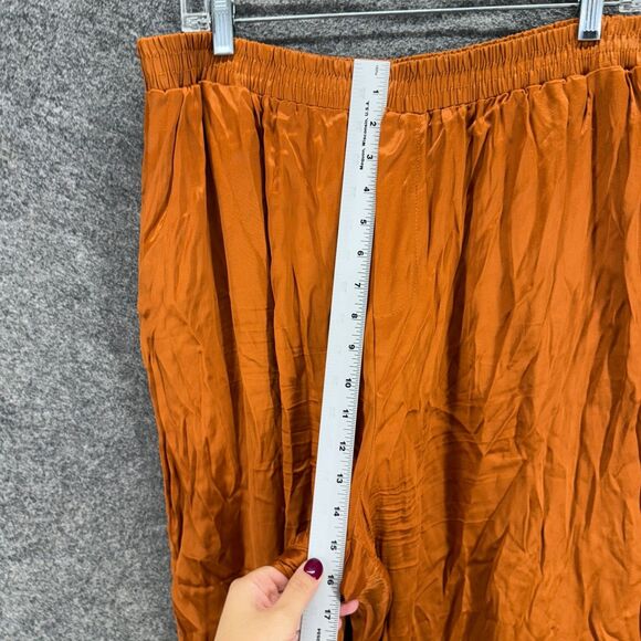 New Forever 21 Pants Women 1X Plus Brown High Rise Flat Front Elastic Waist - Picture 4 of 9